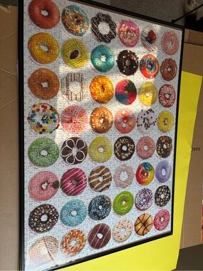 Framed Colorful Donut Wall Art